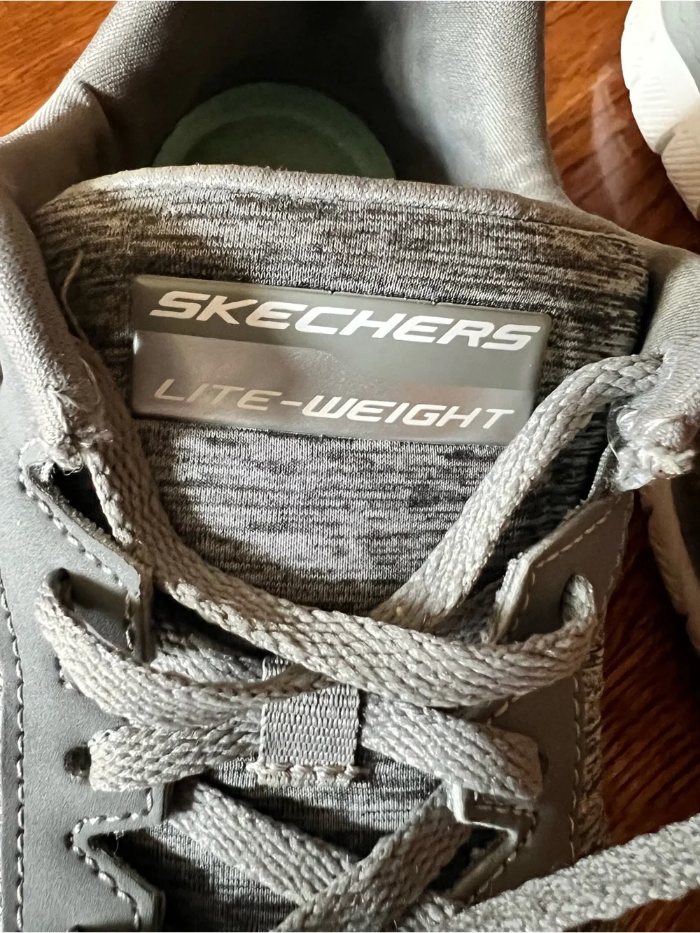 Skechers Wide Fit Memory Foam Women’s Grey Knit Lace-Up Lightweight Sneakers